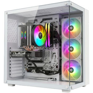Custom PC "Fortreess White RGB" Computer Case (3*120mm ARGB Fans)