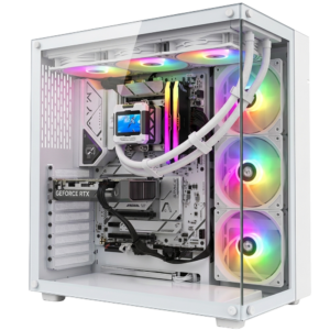 Custom PC "Fortress White RGB" Computer Case (6*120mm ARGB Fans)