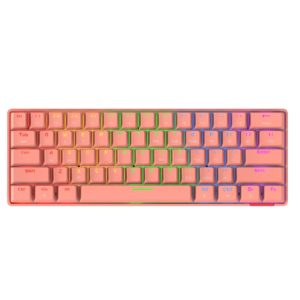AJAZZ STK61 60% MECHANICAL KEYBOARD BLUES SWITCH - PINK
